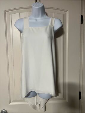 Club Monaco Cream Chiffon High-Low Top